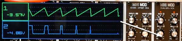 AJH Synth Dual LFO Shape Ramp Positive Pulse