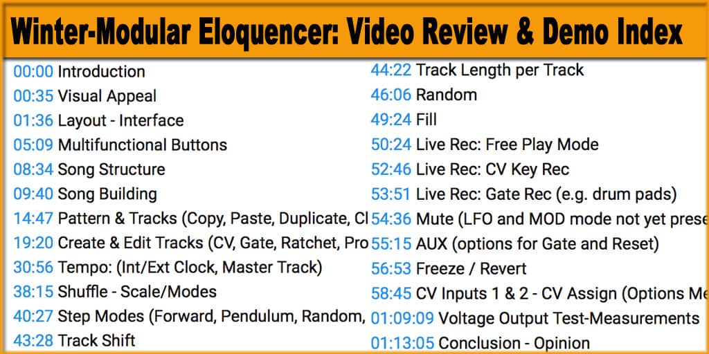 Eloquencer Video Review Index